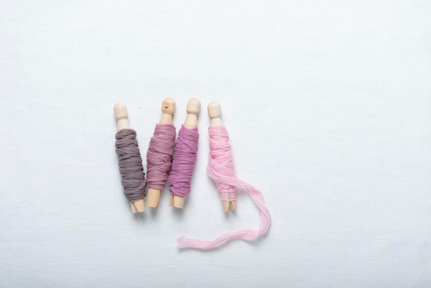 zbiór nici w pastelowych kolorach